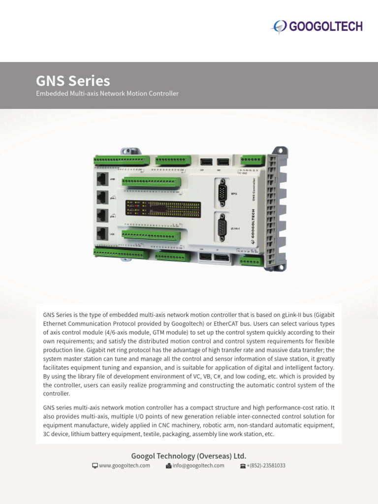 Datasheet - GNS Series Embedded Multi-Axis Network Motion Controller ...