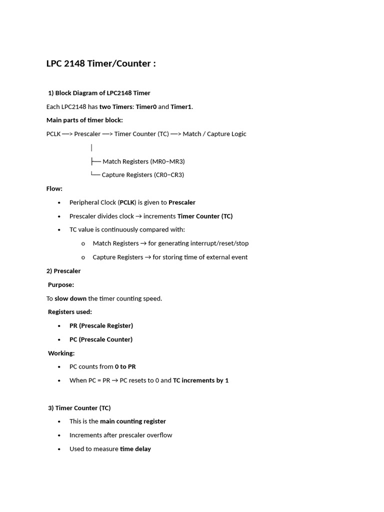 LPC 2148 Timer_ Counter | PDF