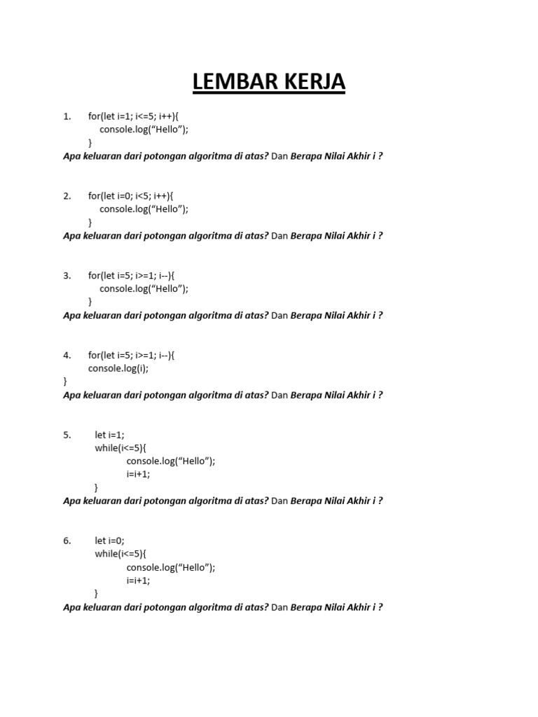 Js Dasar - Perulangan | PDF