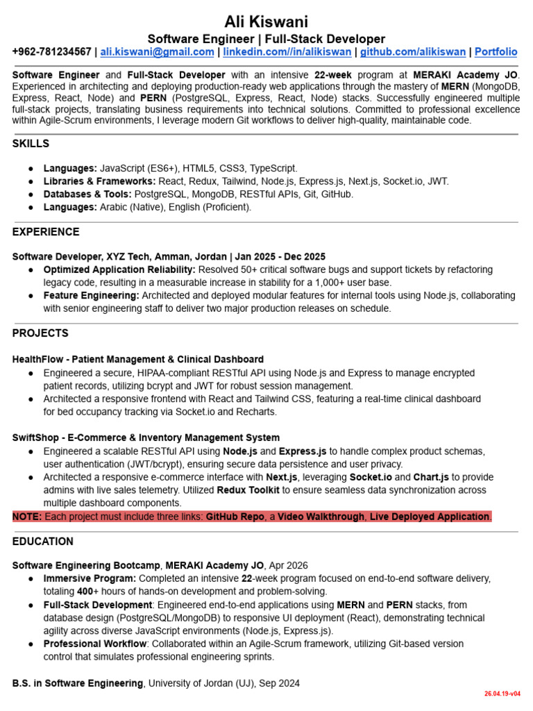 v26 1.3.B- Resume Example | PDF | Postgre Sql | Software