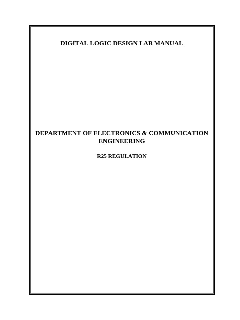 DLD Lab Manual | PDF | Logic Gate | Electronic Circuits