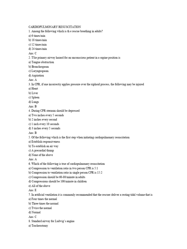 4. CPR | PDF | Cardiopulmonary Resuscitation | Neck