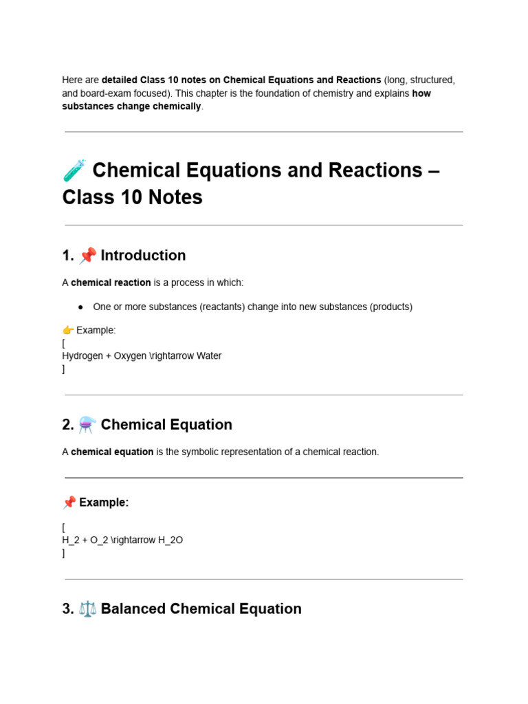 Class 10th Notes | PDF | Redox | Metals