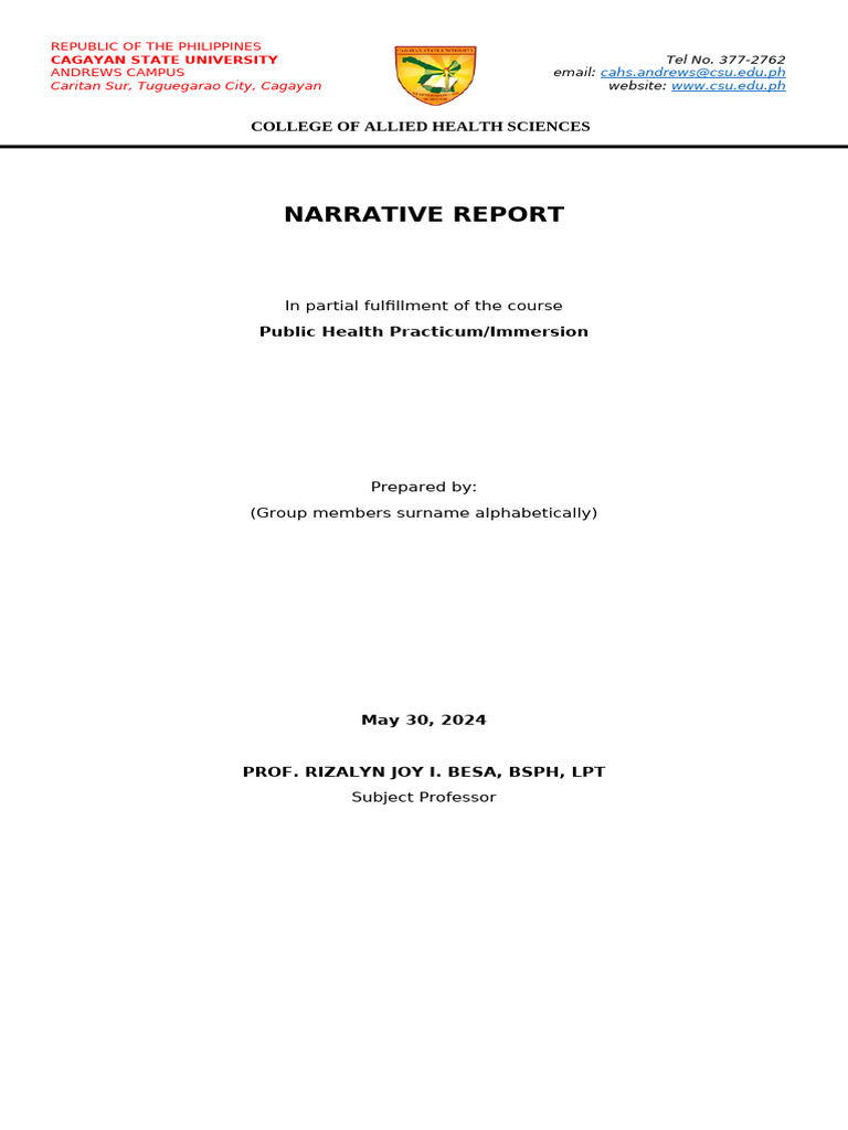 Narrative Report Format | PDF