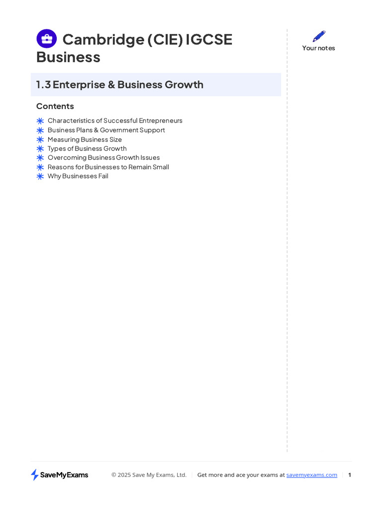 1.3 Enterprise & Business Growth | PDF | Entrepreneurship | Mergers And ...