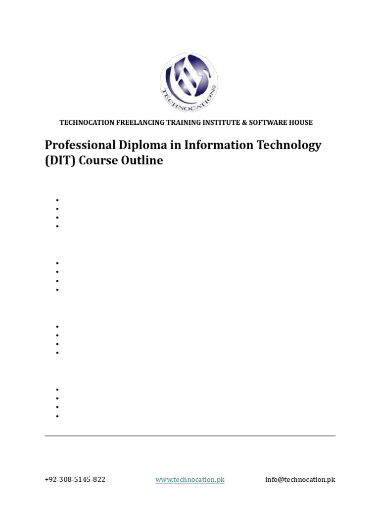 DIT-Diploma-Outline-pdf | PDF | Mobile App | Computer Network