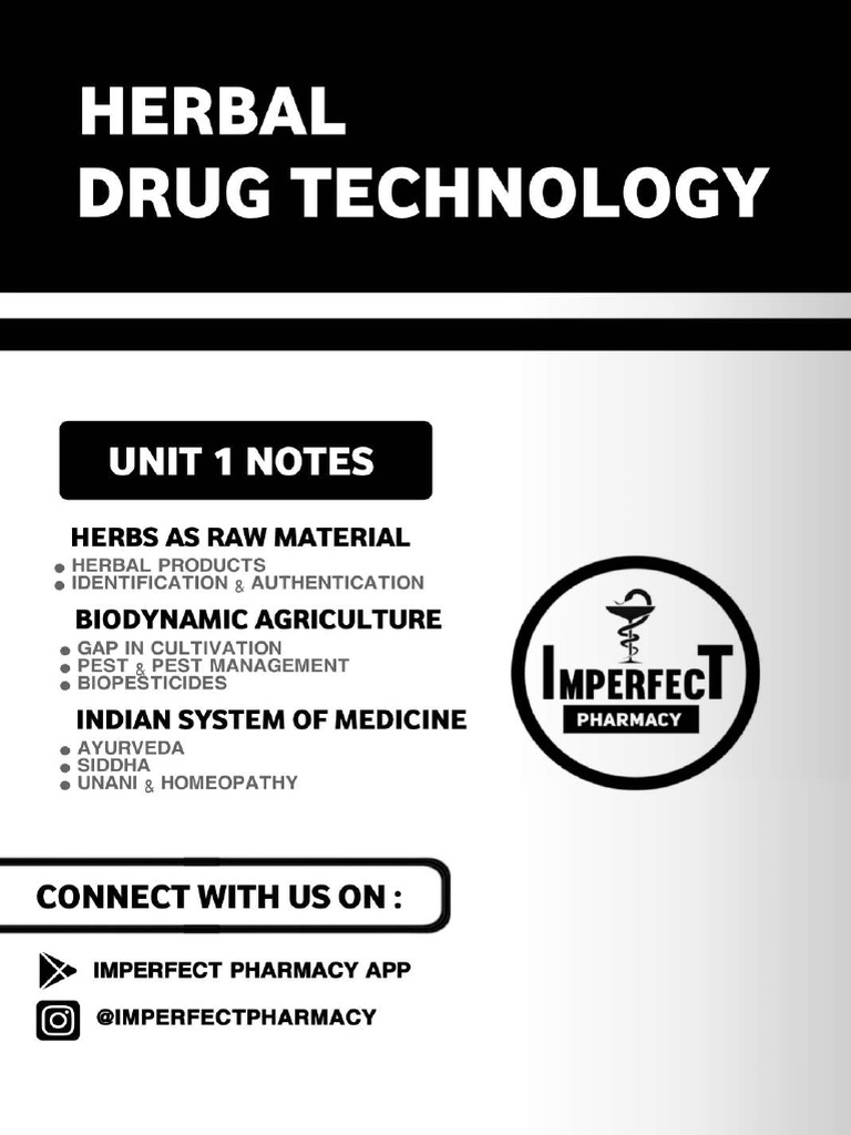 Unit 1 Herbal Drug Technology Imperfect Pharmacy | PDF