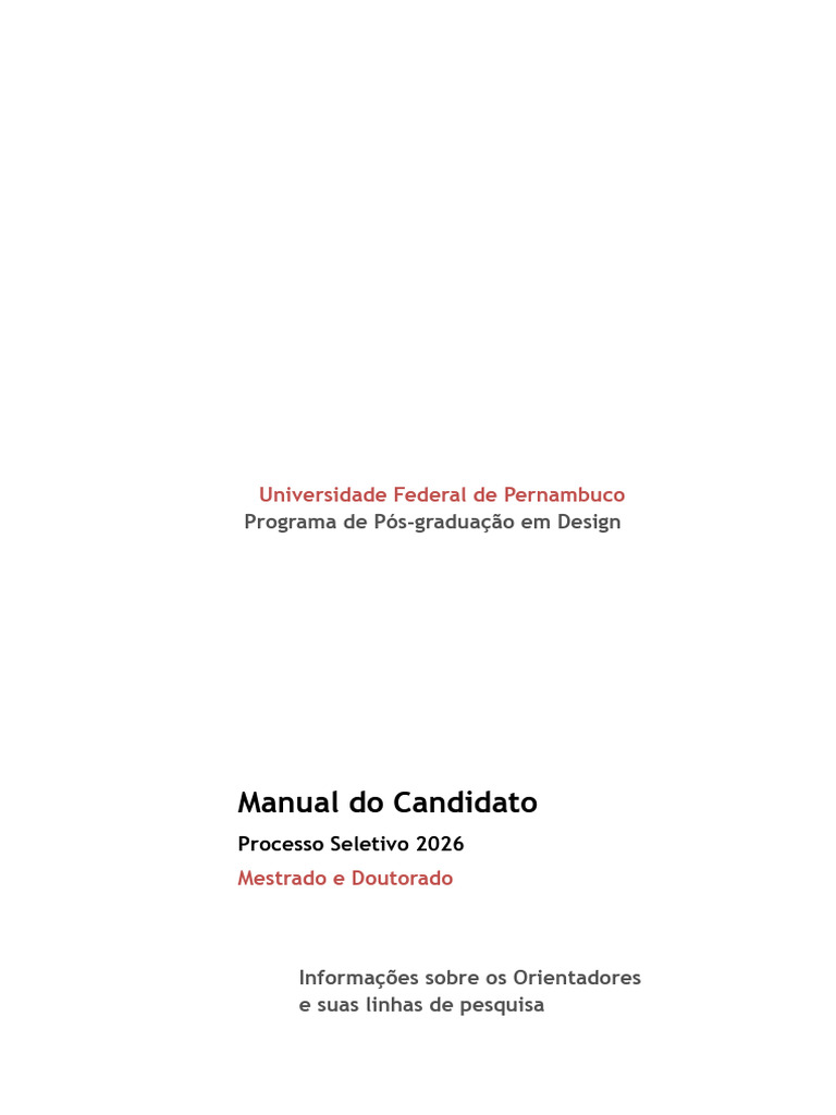 Manual do Candidato 2026 | PDF
