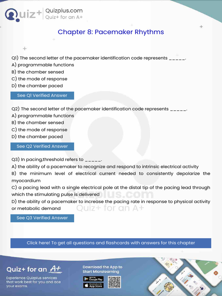 The Second Letter of the Pacemaker Identification Code Represents | PDF ...