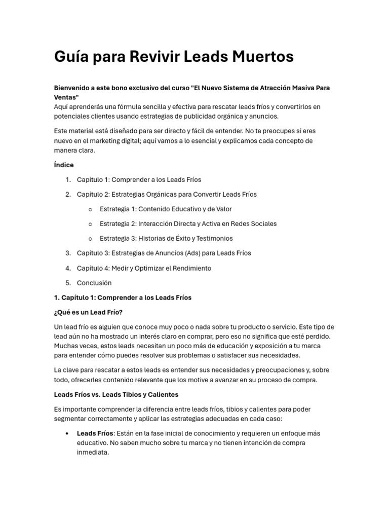 Guía Para Revivir Leads Muertos | PDF | Marca | Publicidad digital