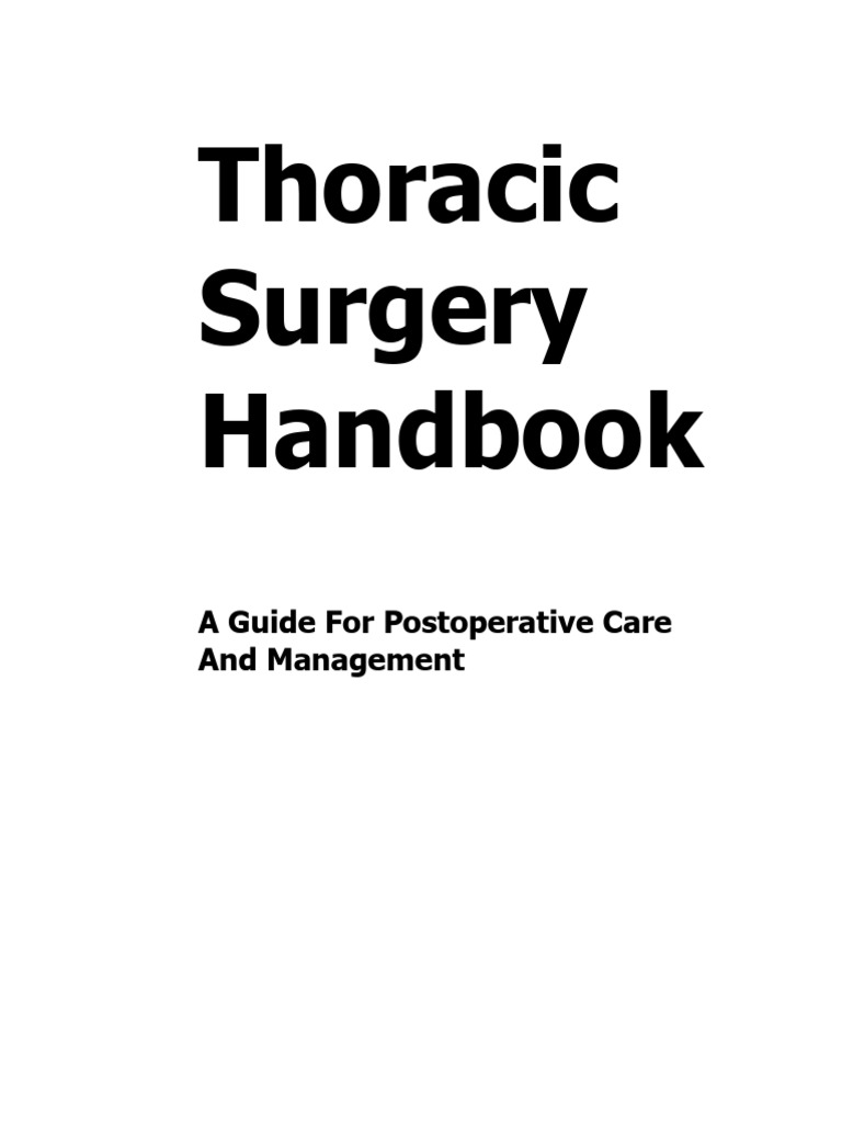 Thoracic Surgery Handbook | PDF | Surgery | Cardiothoracic Surgery