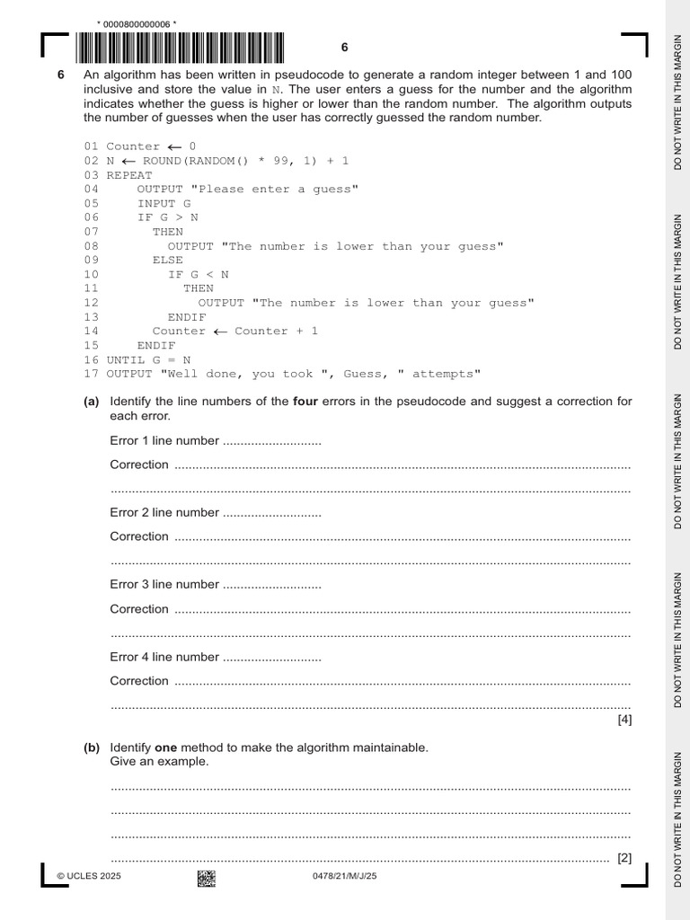 Chapter 7 & 8 - Errors - Past Papers | PDF | Algorithms | Computing