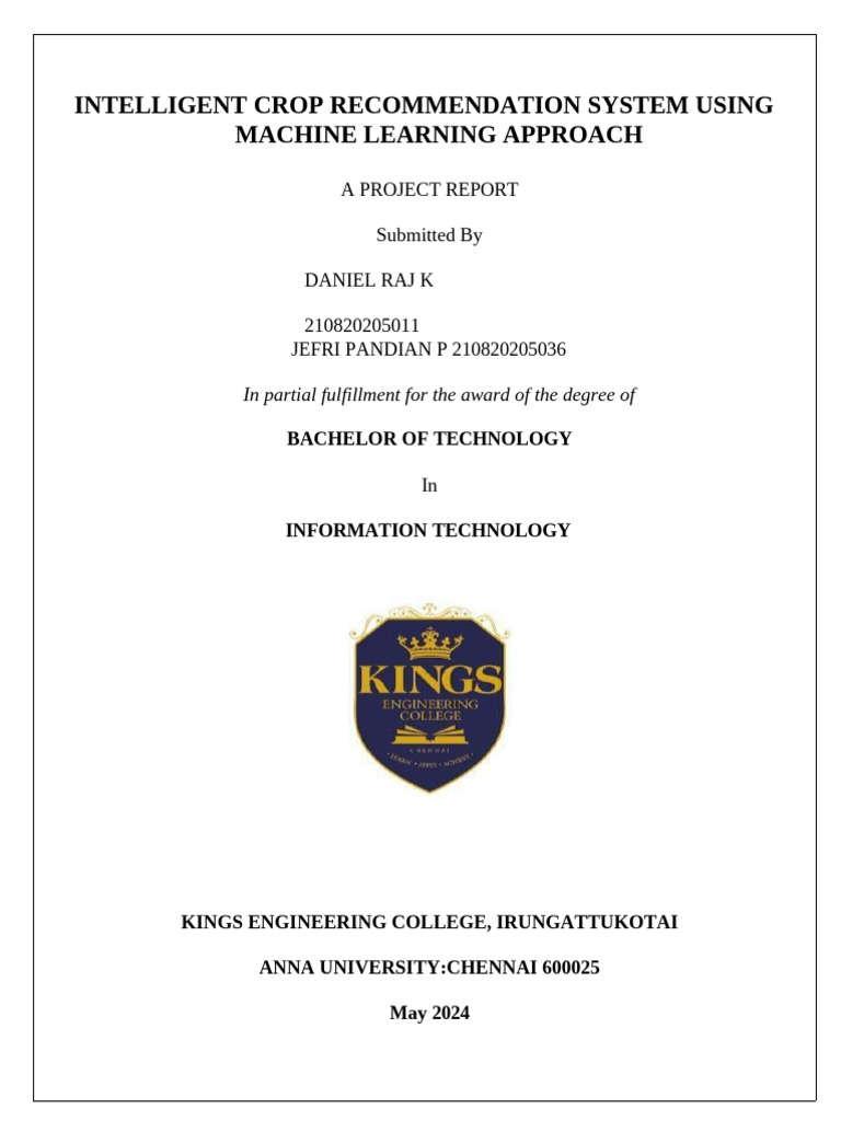 Project Report Dani (1) (1) | PDF | Support Vector Machine | Machine ...