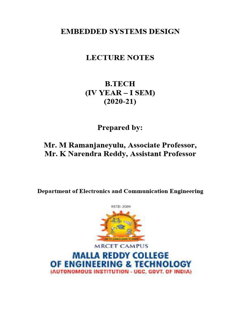 Embedded Systems Design | PDF | Microcontroller | Embedded System
