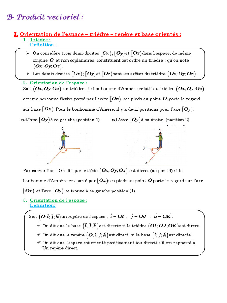 Chapitre 13 Le Produit Vectoriel | PDF | Coordonnées cartésiennes ...