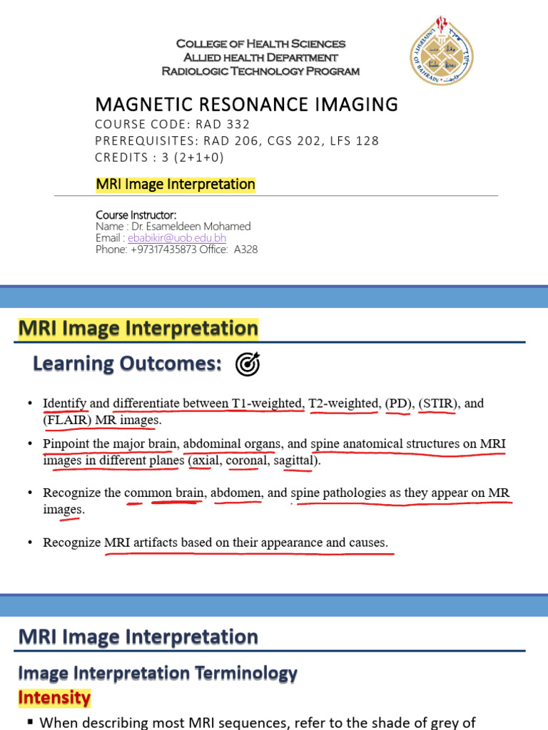 (9) MRI Image Interpretation | PDF | Magnetic Resonance Imaging ...