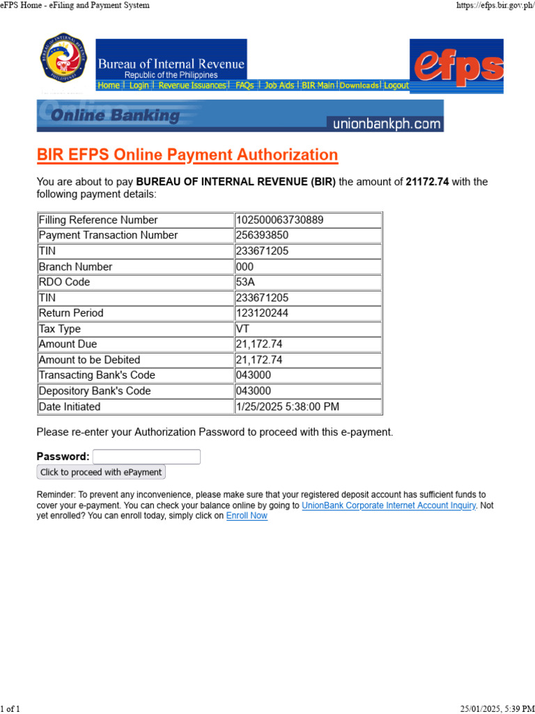 EFPS Home - EFiling and Payment System_ase2 | PDF