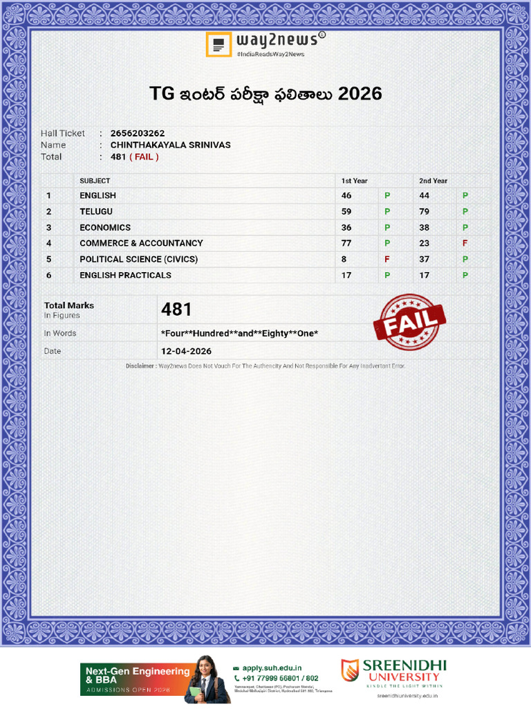 2656203262 Tg Inter Marks Memo | PDF