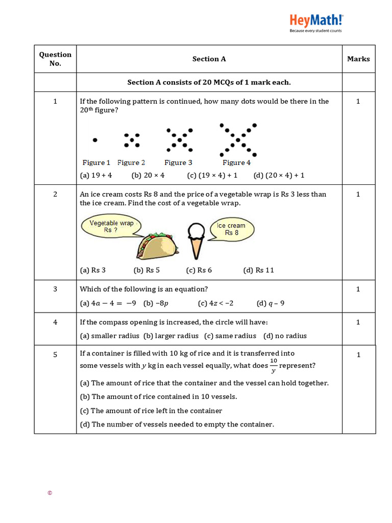 Class 6 Mock Paper M2_260306_203504 | PDF