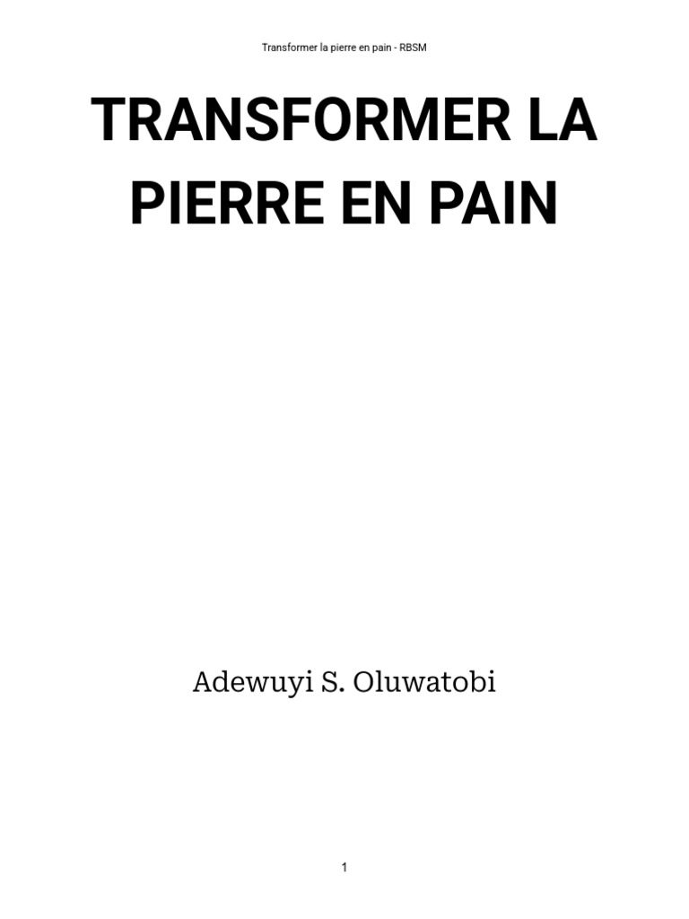 Transformer La Pierre en Pain (Turning Stone To Bread) | PDF | Diable ...