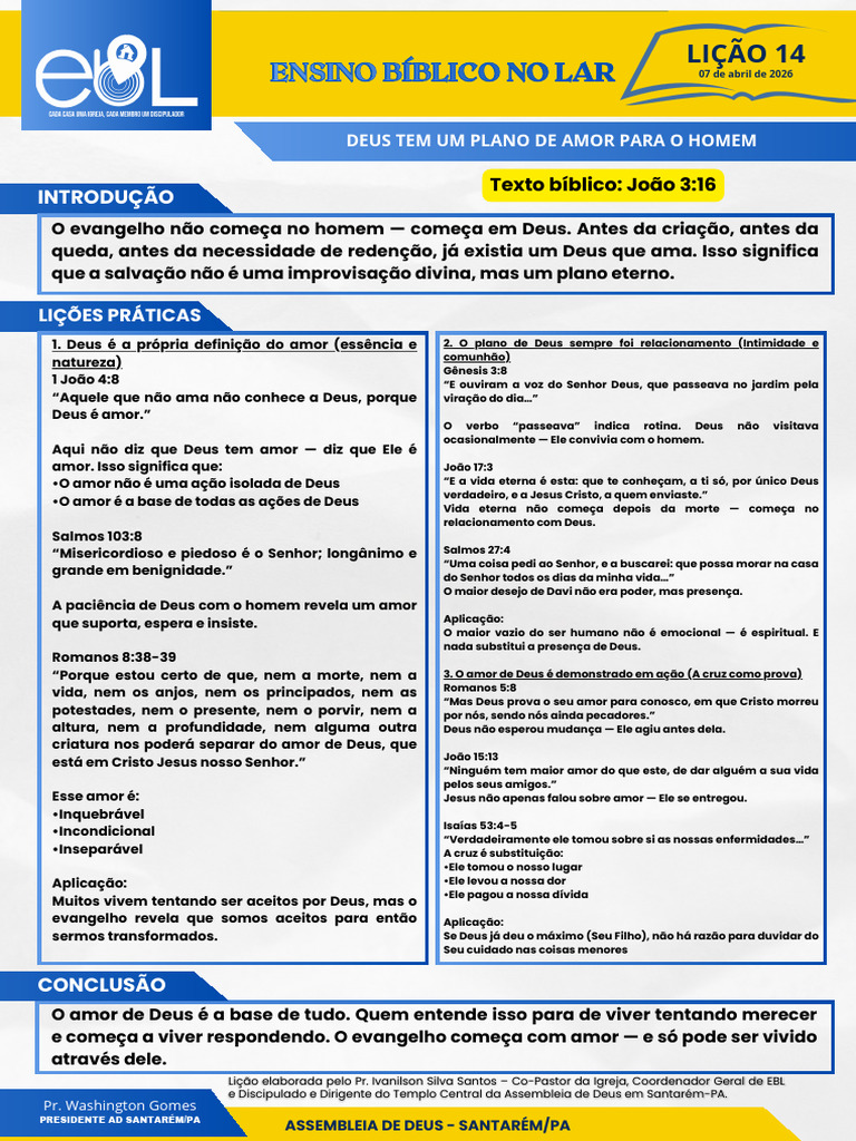 Ebl Lição Adulto - Abril 2026 | PDF | Pecado | Jesus