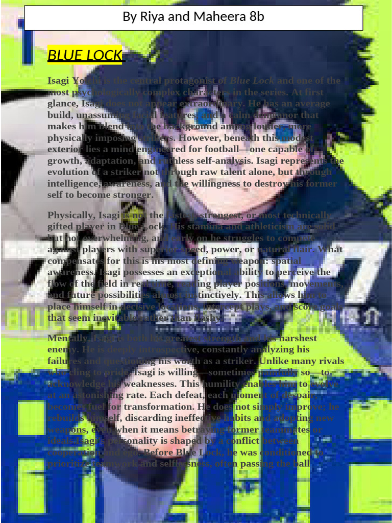 Drama Assessment (Blue Lock) | PDF