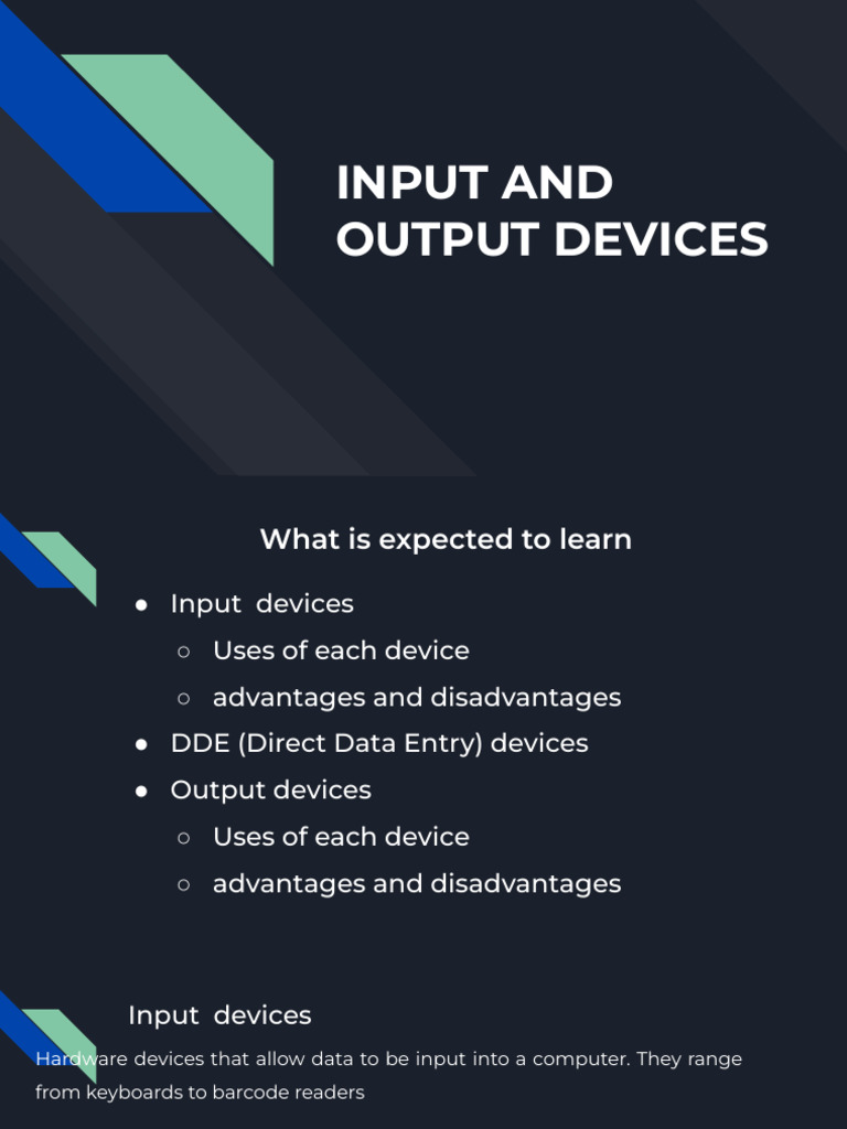 Input and Output Devices | PDF