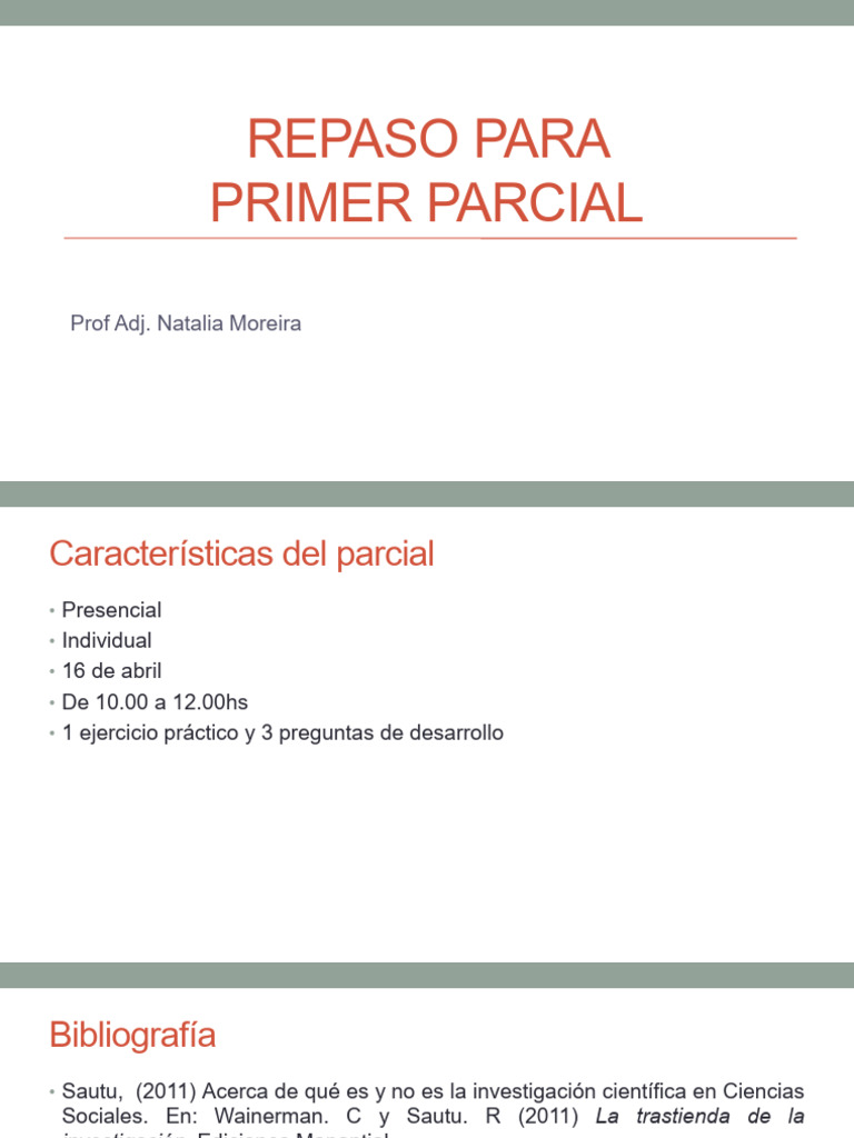 Clase 11. Repaso Para El Primer Parcial | PDF