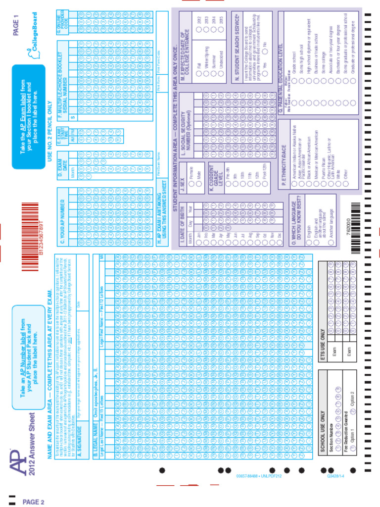 AP Calculus Ab Practice Exam 2012 | PDF | Zip Code