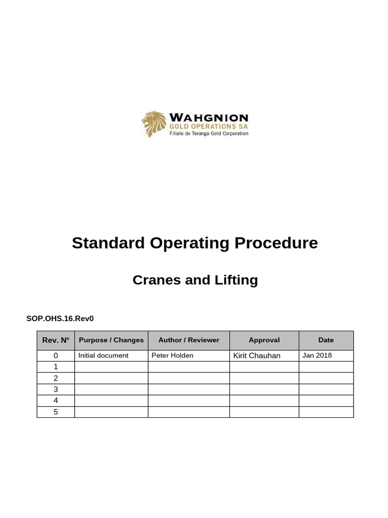 SOP.OHS.16.Rev0_Cranes and Lifting (E) | PDF | Crane (Machine) | Rope