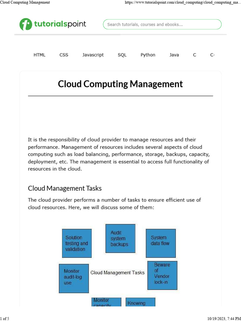 Cloud Computing Management | PDF