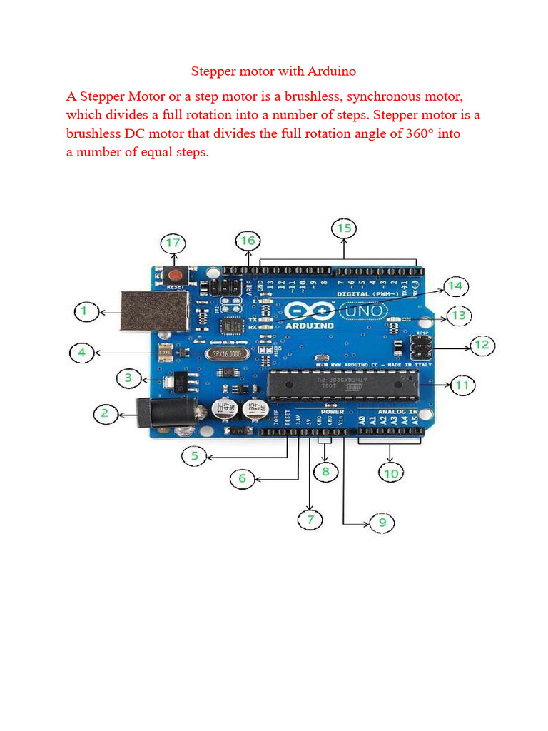 Stepper Motor With Arduino | PDF | Electromagnetism | Rotating Machines
