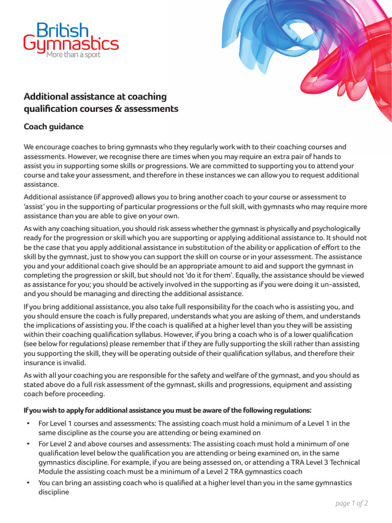 Additional Assistance Coach Guidance | PDF