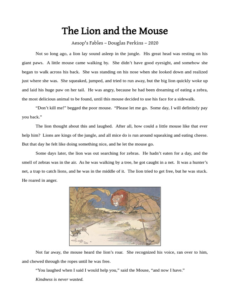 The Lion and the Mouse | PDF | Mouse | Lion