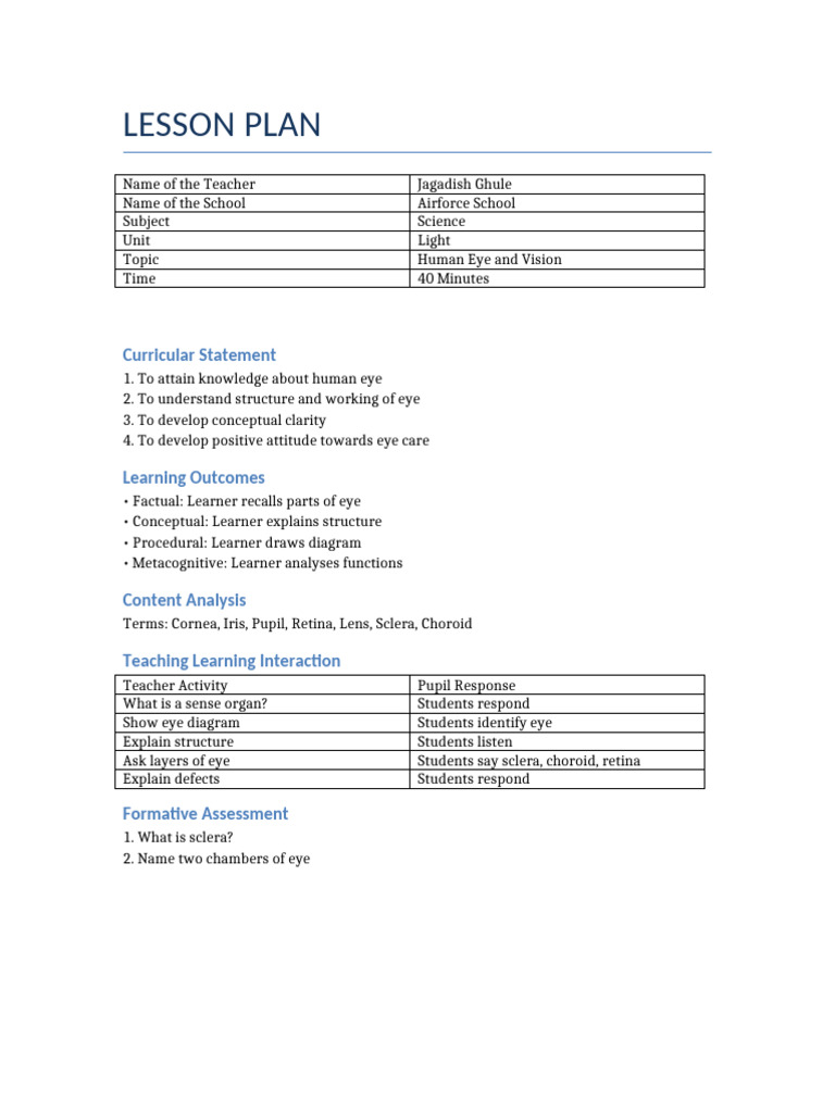 Lesson Plan Final | PDF
