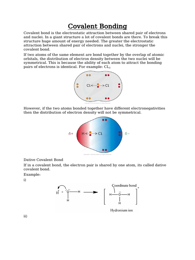 Covalent Bonding | PDF | Covalent Bond | Chemical Bond