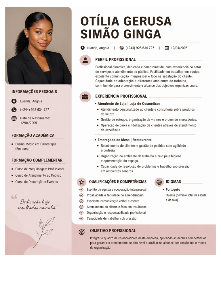 CV Europass Otilia Com Fotografia | PDF