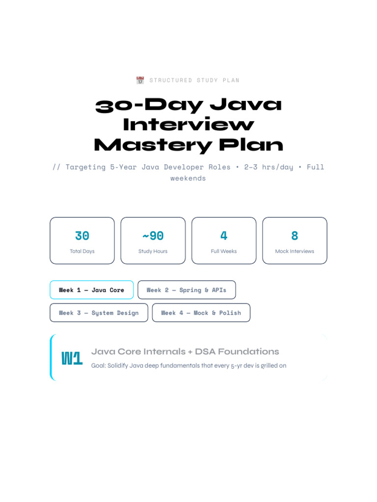 Java Interview Prep 30days | PDF | Java (Programming Language ...