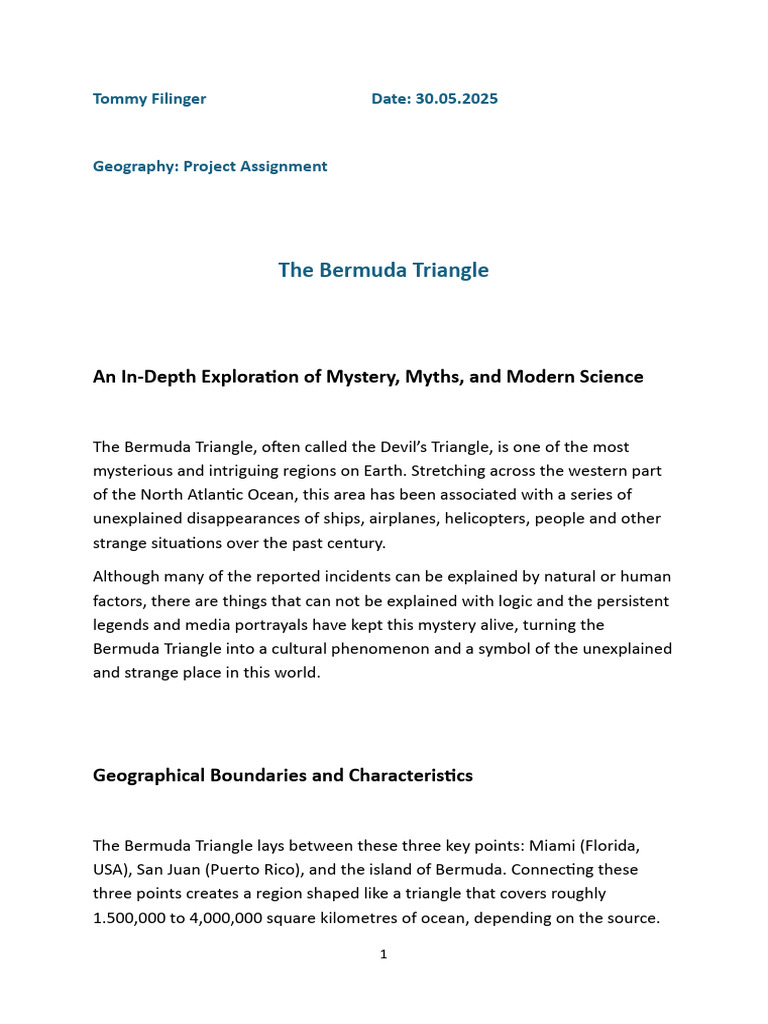 The Bermuda Triangle - Geography | PDF