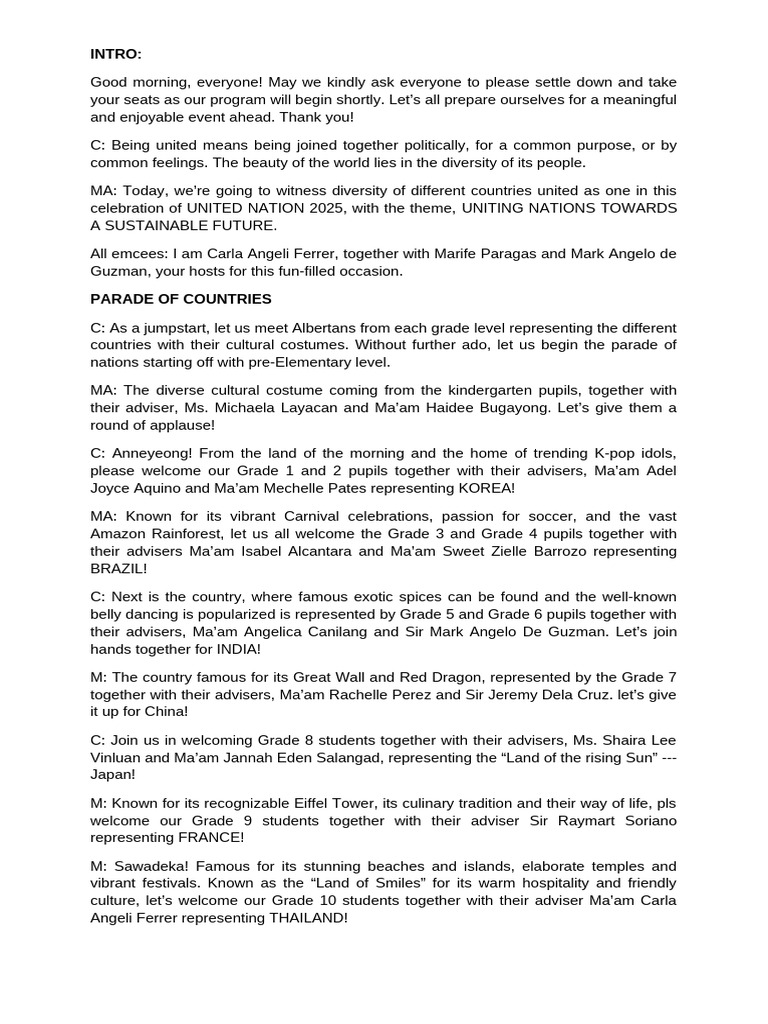 United Nations SCRIPT 2025 | PDF | Egyptian Pyramids