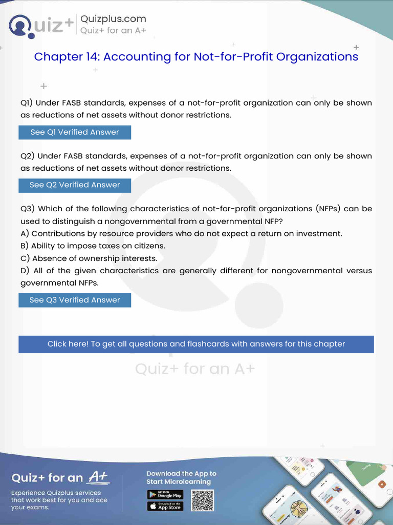 Under Fasb Standards Expenses of a Notforprofit Organization Can Only ...