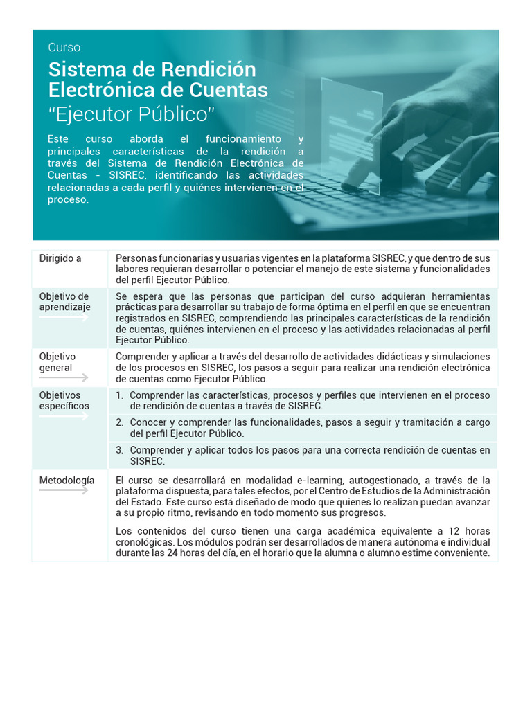Sistema de Rendición Electrónica de Cuentas “Ejecutor Público” | PDF