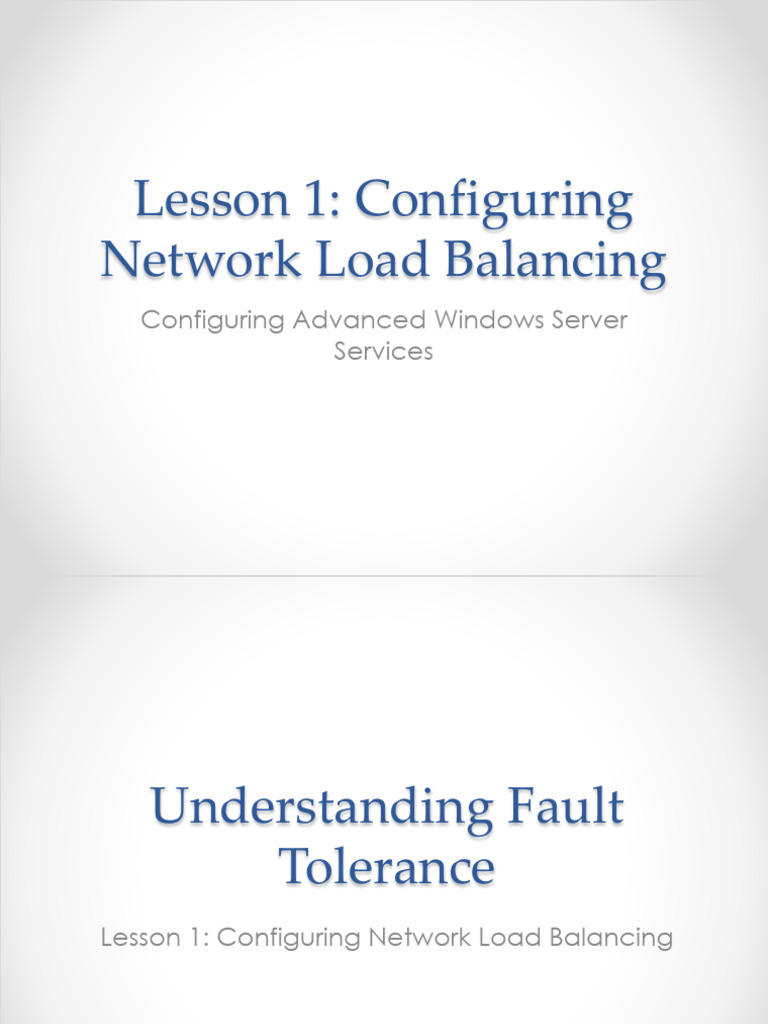 U32 - Lesson 1 - Configuring Network Load Balancing (Revised 2024 ...