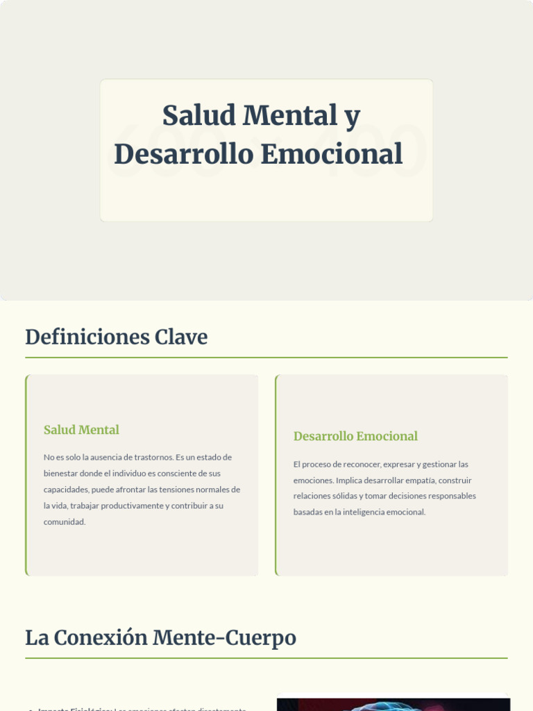 Salud Mental y Desarrollo Emocional (1) | PDF | Las emociones | Salud ...