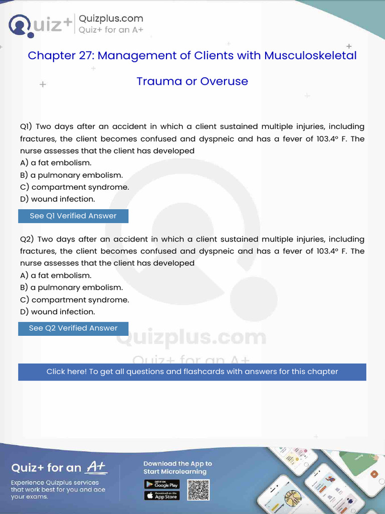 Two Days After an Accident in Which a Client Sustained Multiple ...