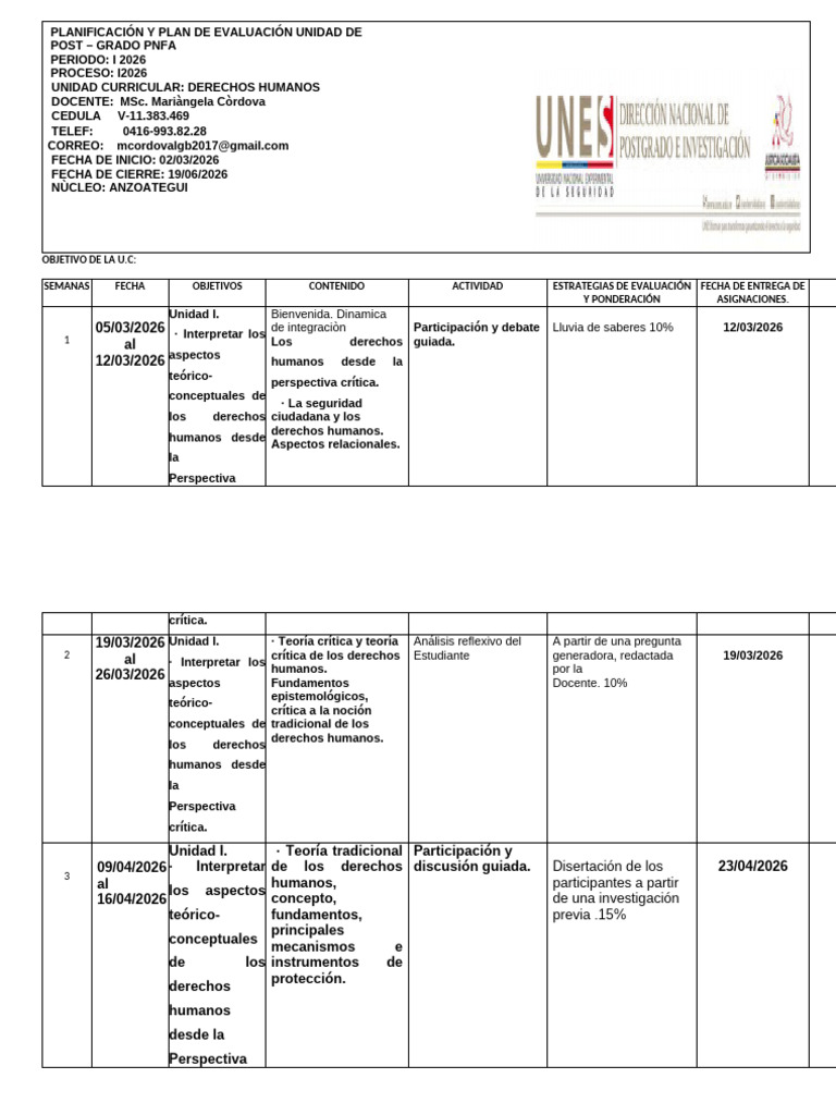 2 Planificaciòn PNFA. DD HH | PDF | Derechos humanos