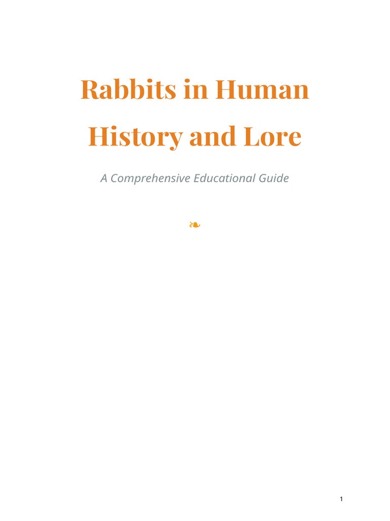 Rabbit History and Lore | PDF | Rabbit