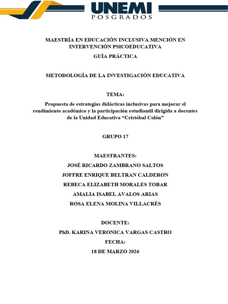 PROYECTO FINAL INCLUSIÓN | PDF | Pedagogía | Enseñando