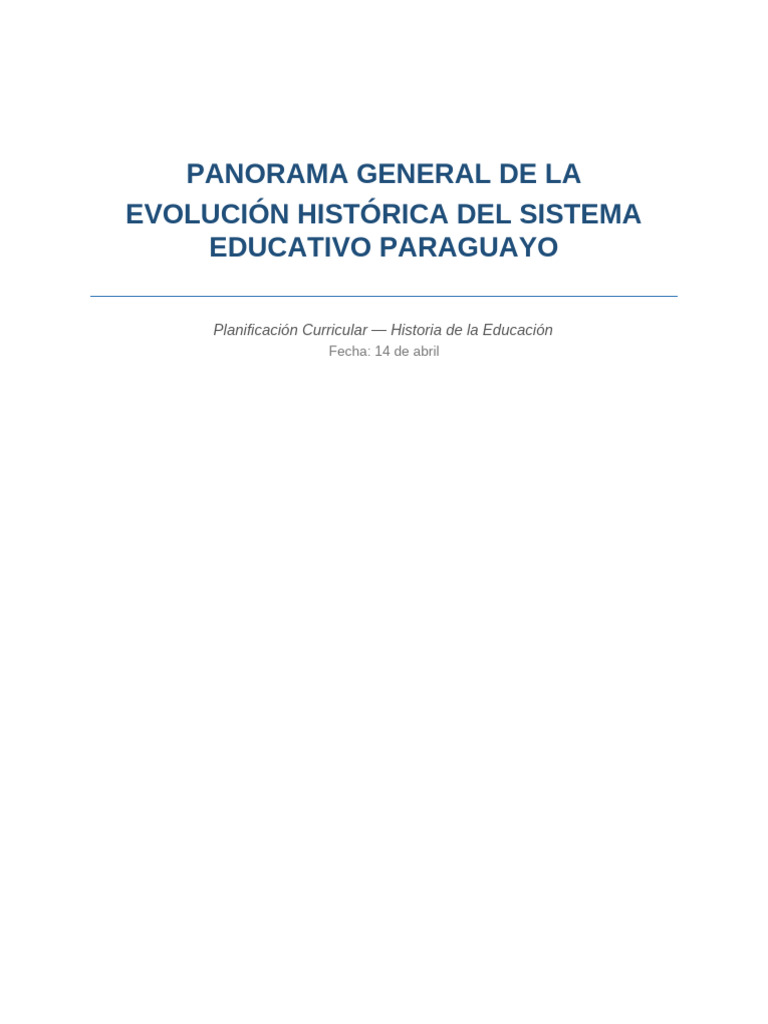 Panorama Sistema Educativo Paraguayo | PDF | Paraguay | Educación de la ...