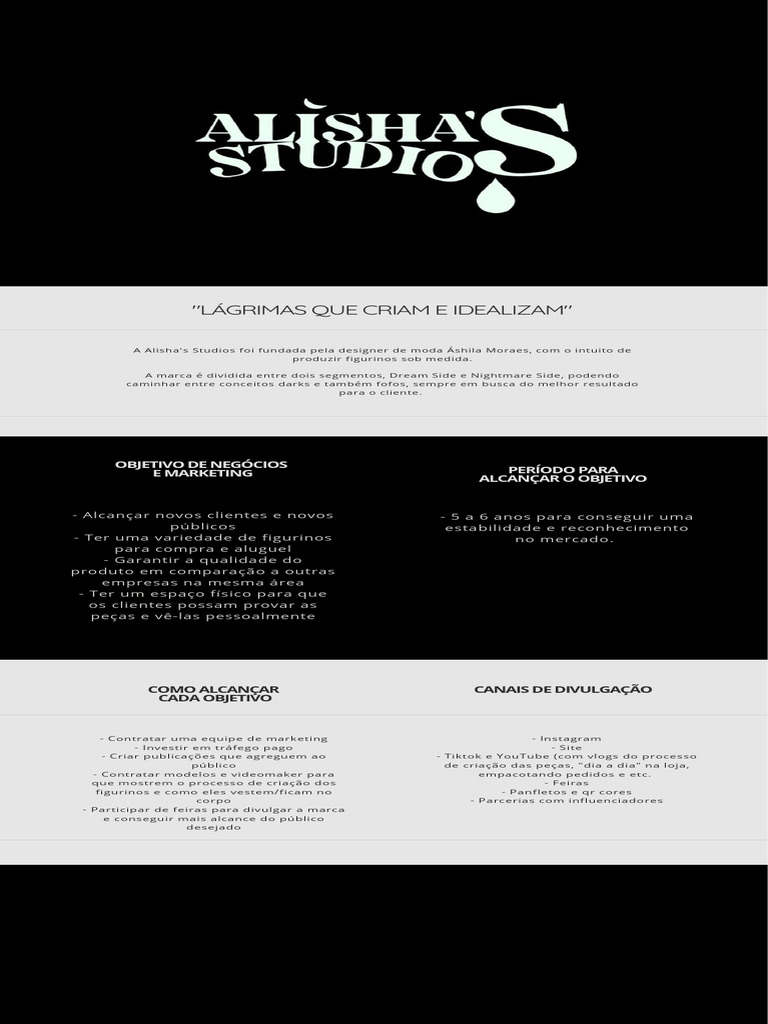Planejamento Alisha's Studios | PDF